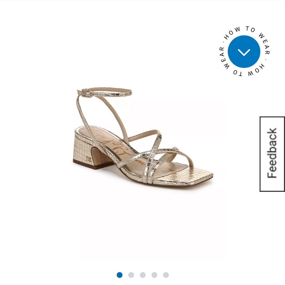 Sam Edelman Gold Block Heel Sandals